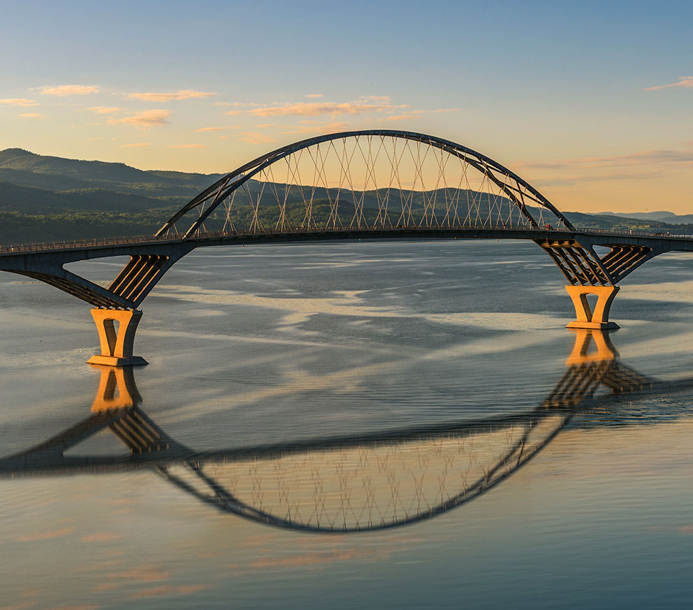 A cross-border bridge connecting Quebec, Canada with the Champlain Valley, USA.